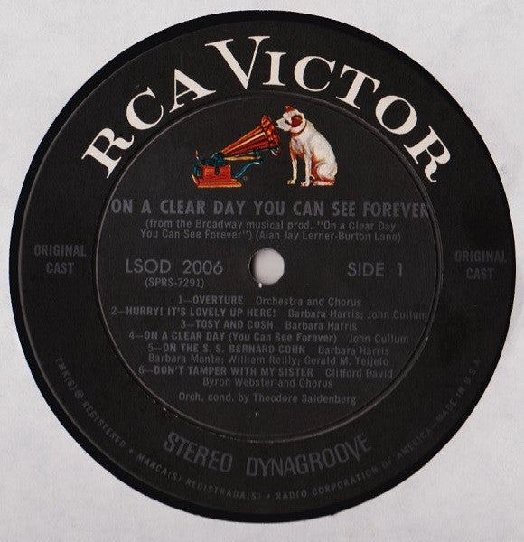 Barbara Harris (2) And John Cullum : On A Clear Day You Can See Forever (Original Broadway Cast Recording) (LP,Album,Stereo)