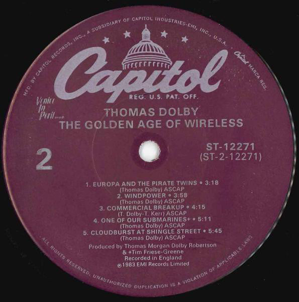 Thomas Dolby : The Golden Age Of Wireless (LP,Album,Reissue)