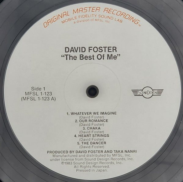 David Foster : The Best Of Me (LP,Album,Reissue)