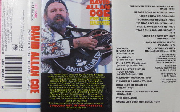 David Allan Coe : For The Record - The First 10 Years (Compilation)