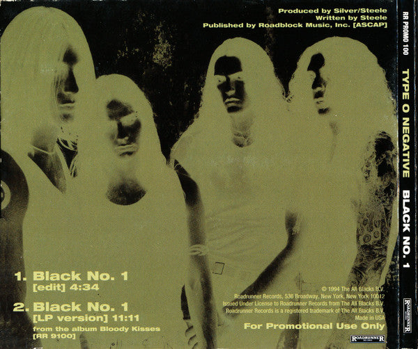 Type O Negative : Black No. 1 (Maxi-Single,Promo)