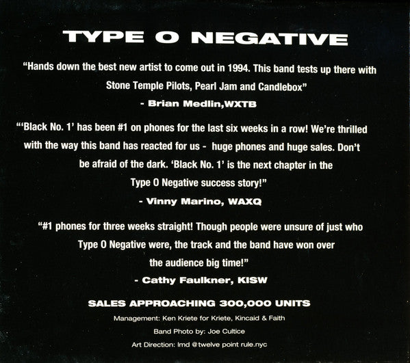 Type O Negative : Black No. 1 (Maxi-Single,Promo)