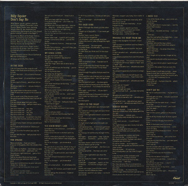 Billy Squier : Don't Say No (LP,Album)