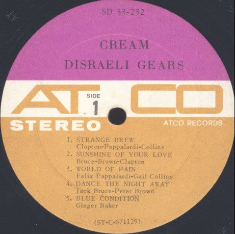 Cream (2) : Disraeli Gears (LP,Album,Stereo)