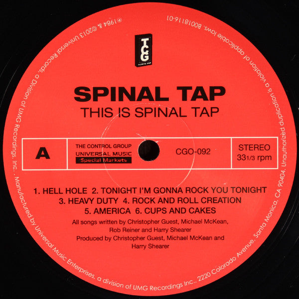 Spinal Tap : From The Original Motion Picture Soundtrack "This Is Spinal Tap" (LP,Album,Reissue,Stereo)