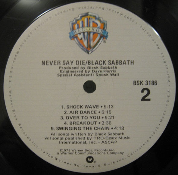 Black Sabbath : Never Say Die! (LP,Album)