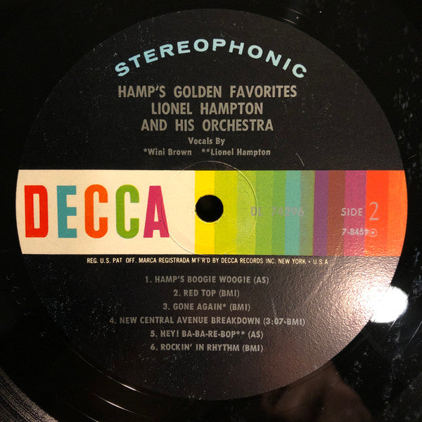 Lionel Hampton And His Orchestra : Hamp's Golden Favorites (LP,Album,Compilation,Stereo)