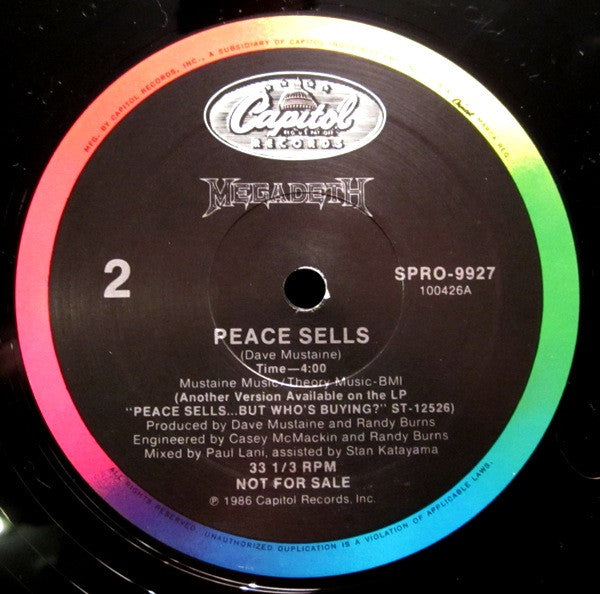 Megadeth : Peace Sells (RRR Radio Ready Rock Remix) (12",33 ⅓ RPM,Promo)