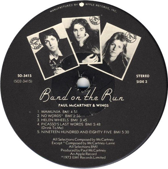 Wings (2) : Band On The Run (LP,Album,Stereo)