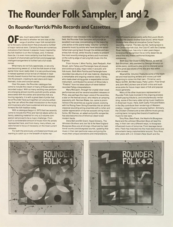 Various : Rounder Folk 1 (LP,Sampler)