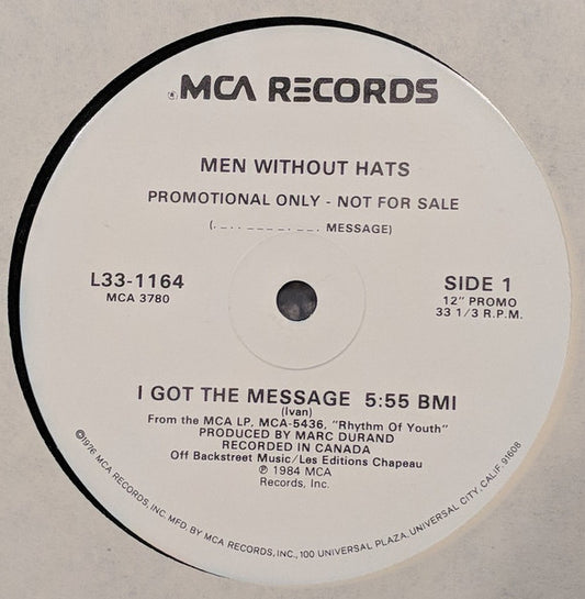 Men Without Hats : I Got The Message (12",Promo)