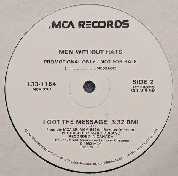 Men Without Hats : I Got The Message (12",Promo)
