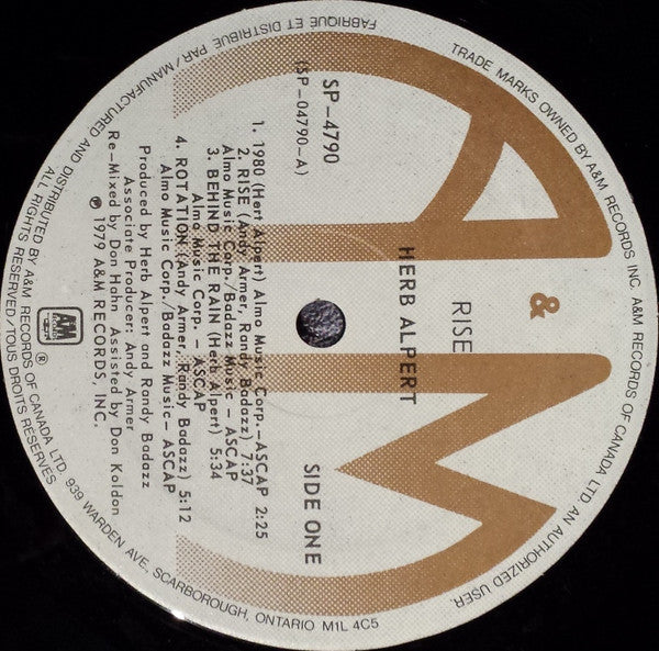 Herb Alpert : Rise (LP,Album)