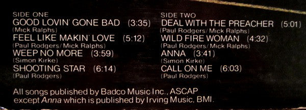 Bad Company (3) : Straight Shooter (LP,Album,Stereo)