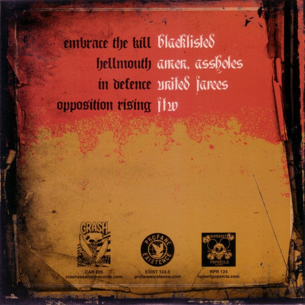 Embrace The Kill / Hellmouth / In Defence / Opposition Rising : Embrace The Kill / Hellmouth / In Defence / Opposition Rising (7",33 ⅓ RPM)