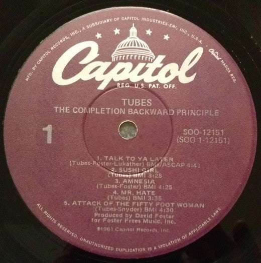 Tubes, The : The Completion Backward Principle (LP,Album)
