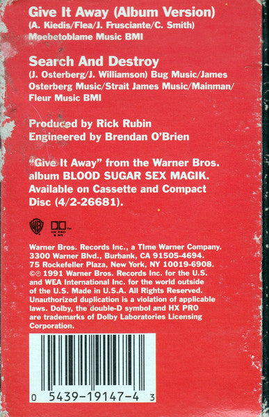 Red Hot Chili Peppers : Give It Away (Single)