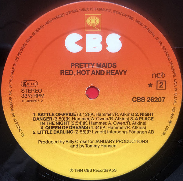 Pretty Maids : Red, Hot And Heavy (LP,Album,Stereo)