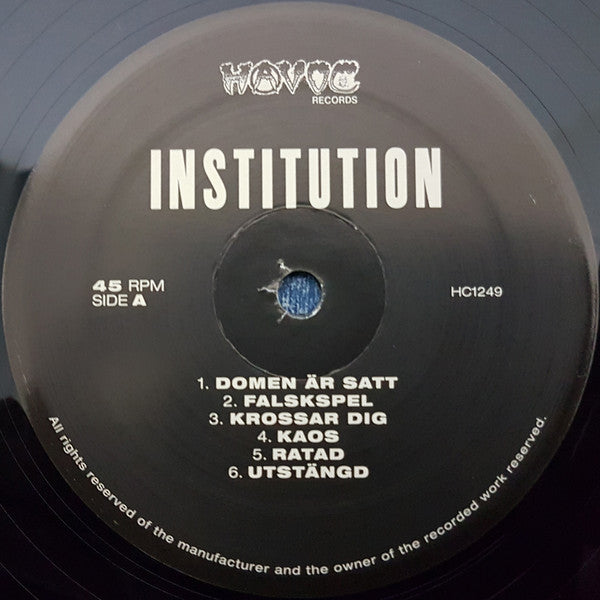 Institution (2) : Domen Är Satt (12",45 RPM,Reissue)