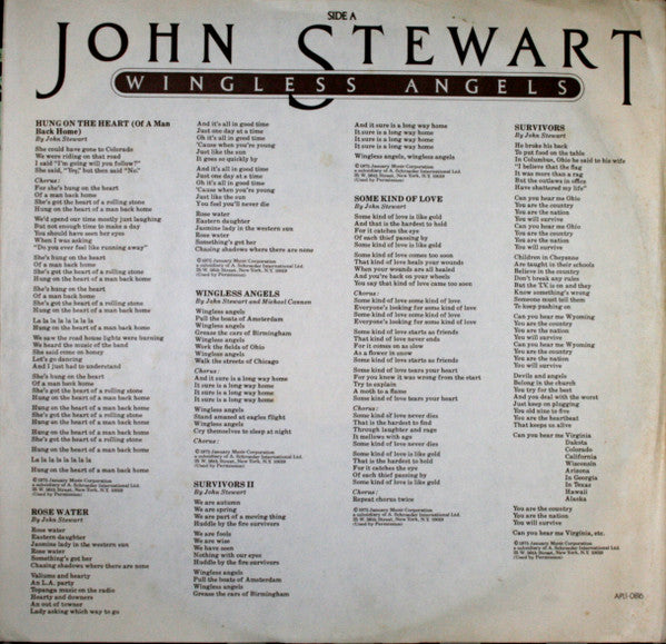 John Stewart (2) : Wingless Angels (LP,Album,Stereo)