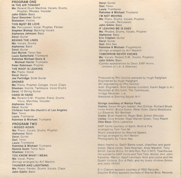 Phil Collins : Face Value (Album,Club Edition)