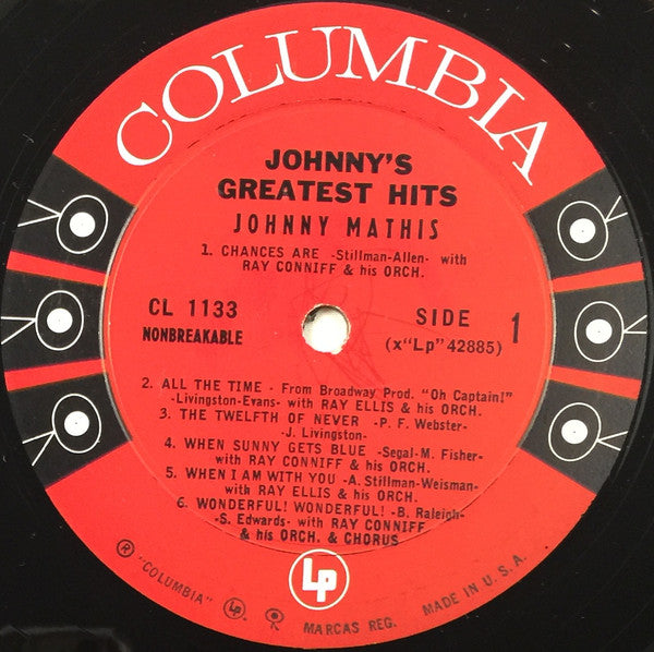 Johnny Mathis : Johnny's Greatest Hits (LP,Compilation,Mono)