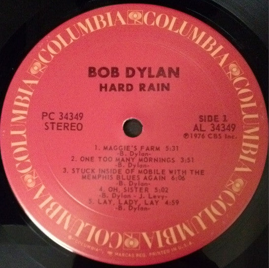 Bob Dylan : Hard Rain (LP,Album)