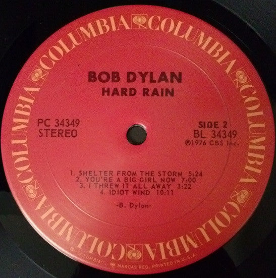 Bob Dylan : Hard Rain (LP,Album)
