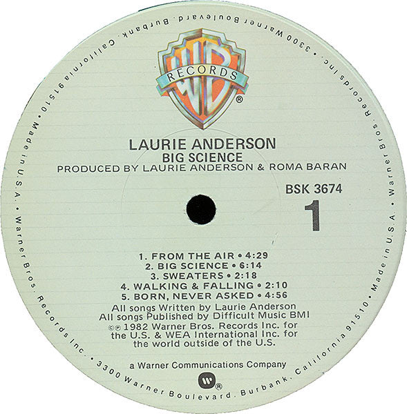 Laurie Anderson : Big Science (LP,Album,Stereo)