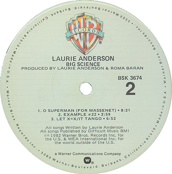 Laurie Anderson : Big Science (LP,Album,Stereo)