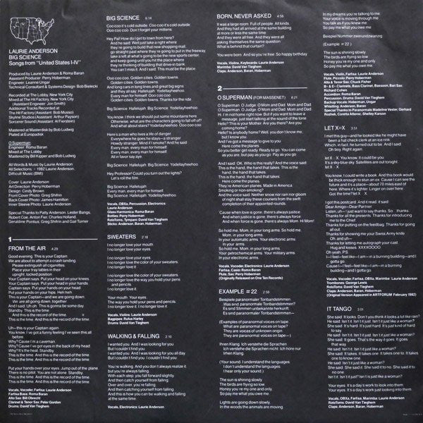 Laurie Anderson : Big Science (LP,Album,Stereo)