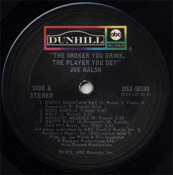 Joe Walsh : The Smoker You Drink, The Player You Get (LP,Album,Stereo)