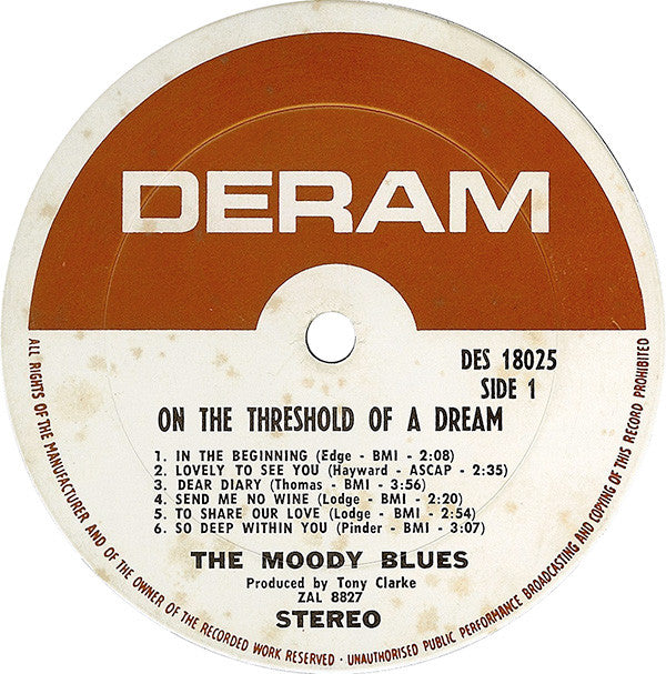 Moody Blues, The : On The Threshold of a Dream (LP,Album,Stereo)