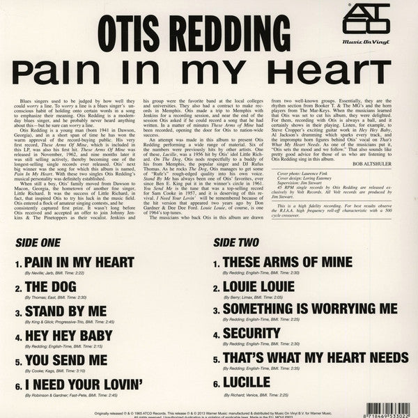 Otis Redding : Pain In My Heart (LP,Album,Reissue,Stereo)