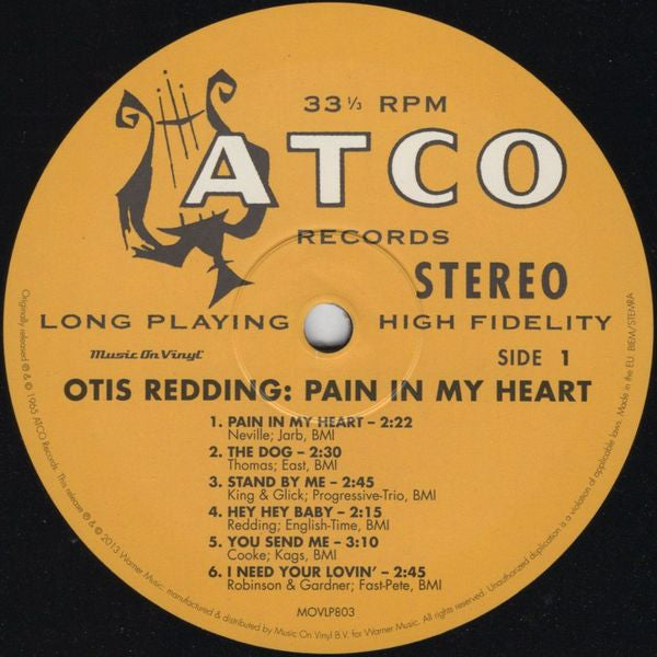 Otis Redding : Pain In My Heart (LP,Album,Reissue,Stereo)