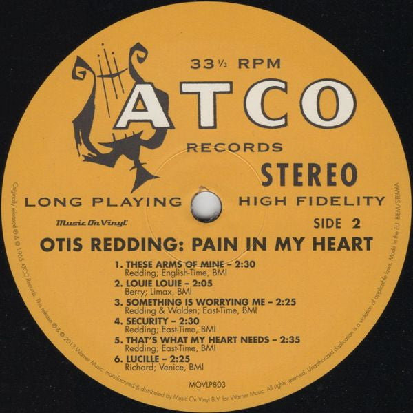 Otis Redding : Pain In My Heart (LP,Album,Reissue,Stereo)