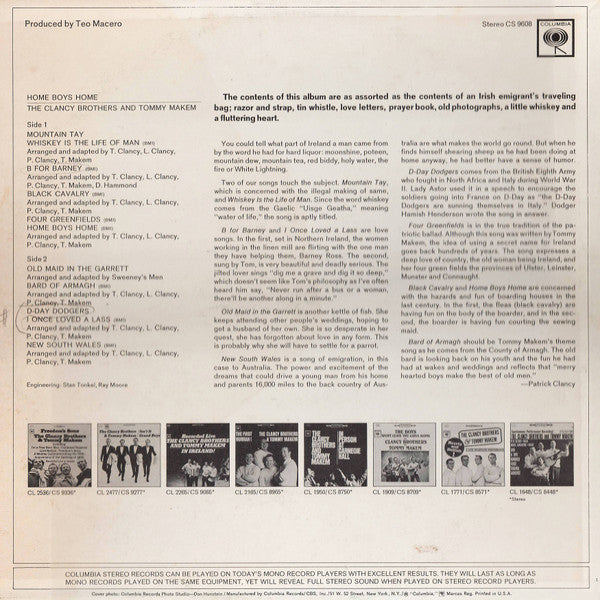 Clancy Brothers & Tommy Makem, The : Home Boys Home (LP,Album)