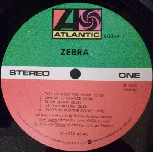 Zebra (8) : Zebra (LP,Album,Stereo)