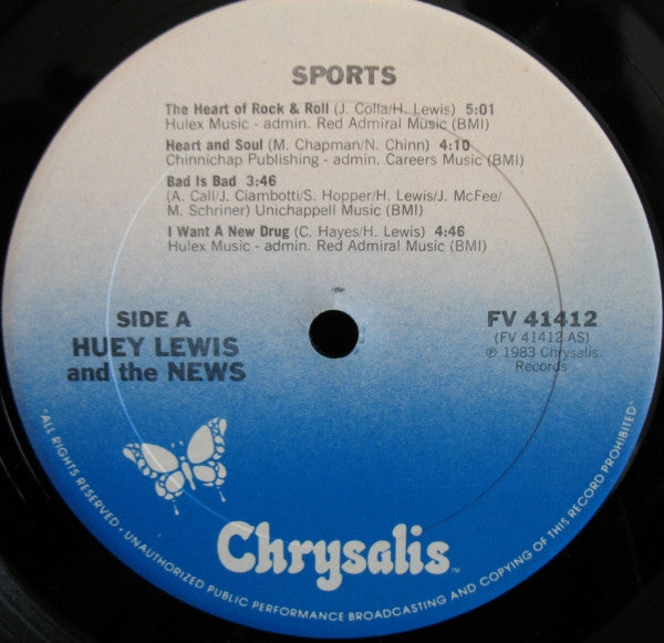 Huey Lewis & The News : Sports (LP,Album,Stereo)