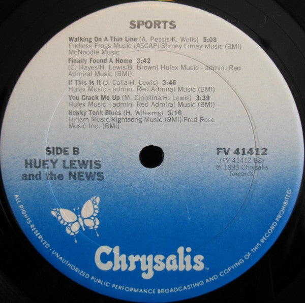 Huey Lewis & The News : Sports (LP,Album,Stereo)
