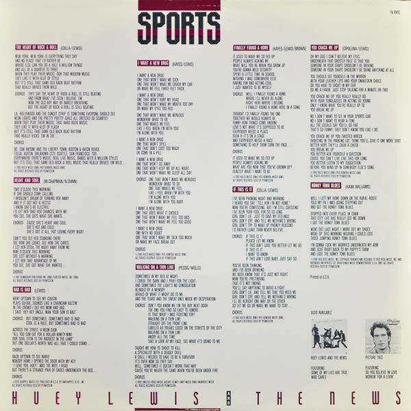 Huey Lewis & The News : Sports (LP,Album,Stereo)