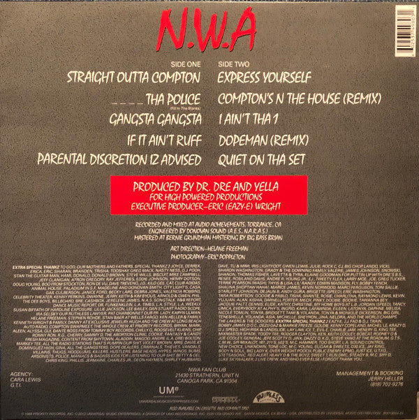 N.W.A. : Straight Outta Compton (LP,Album,Reissue)
