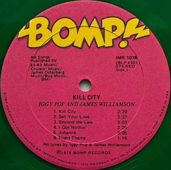 Iggy Pop & James Williamson : Kill City (LP,Album,Limited Edition,Stereo)