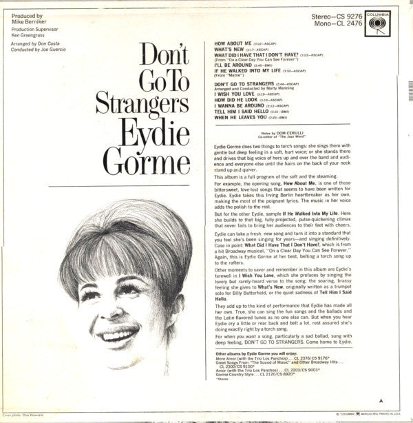 Eydie Gormé : Don't Go To Strangers (LP,Album,Stereo)
