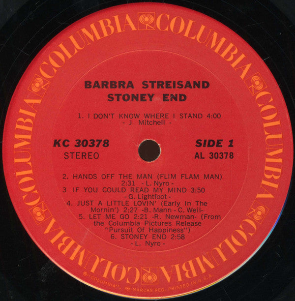 Barbra Streisand : Stoney End (LP,Album,Stereo)
