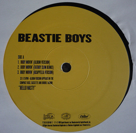 Beastie Boys : Body Movin' (12",33 ⅓ RPM)