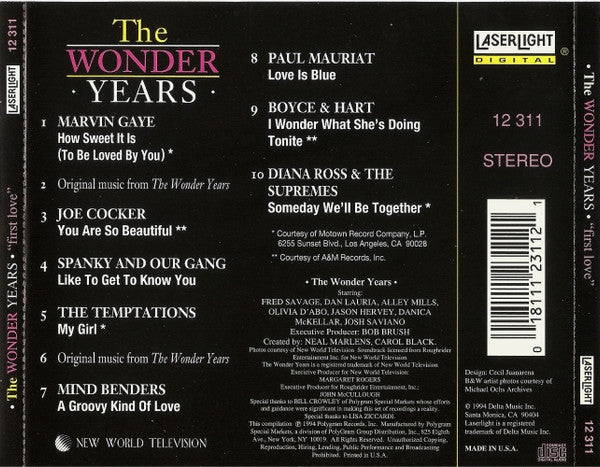 Various : Music From The Wonder Years "First Love" (Compilation)