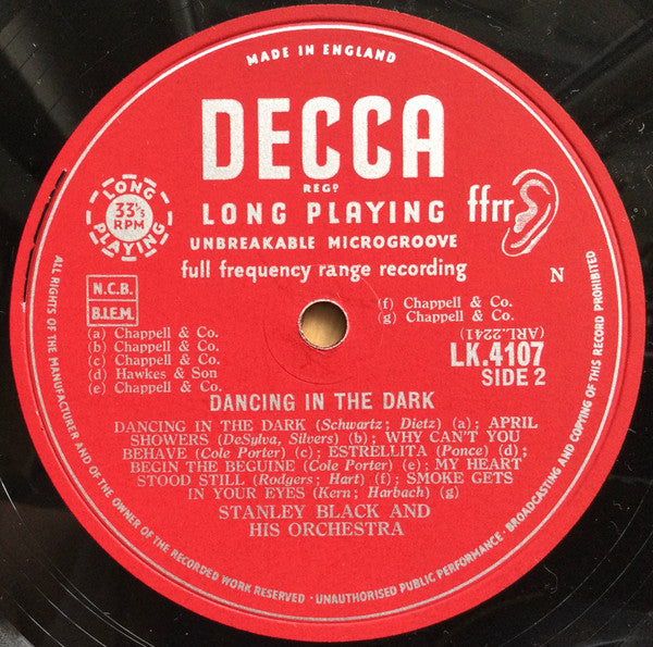 Stanley Black & His Orchestra : Dancing In The Dark (LP,Album)