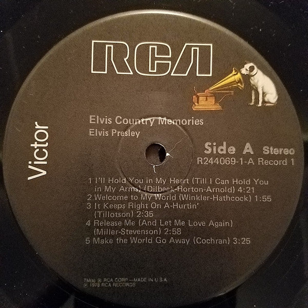 Elvis Presley : Country Memories (LP,Compilation,Club Edition)