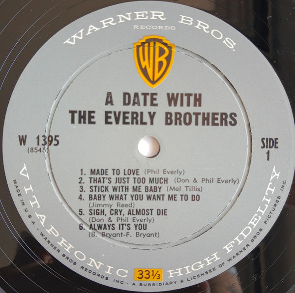 Everly Brothers : A Date With The Everly Brothers (LP,Album,Mono)